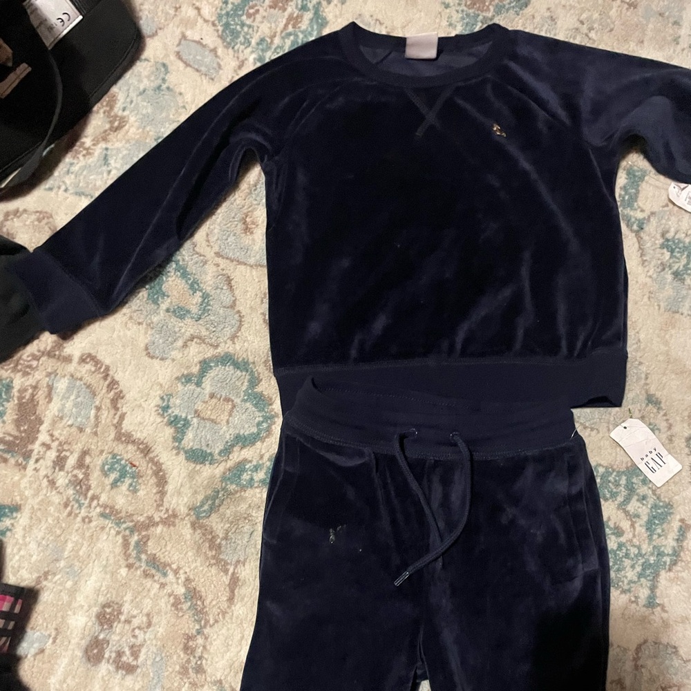 Navy Velour Tracksuit